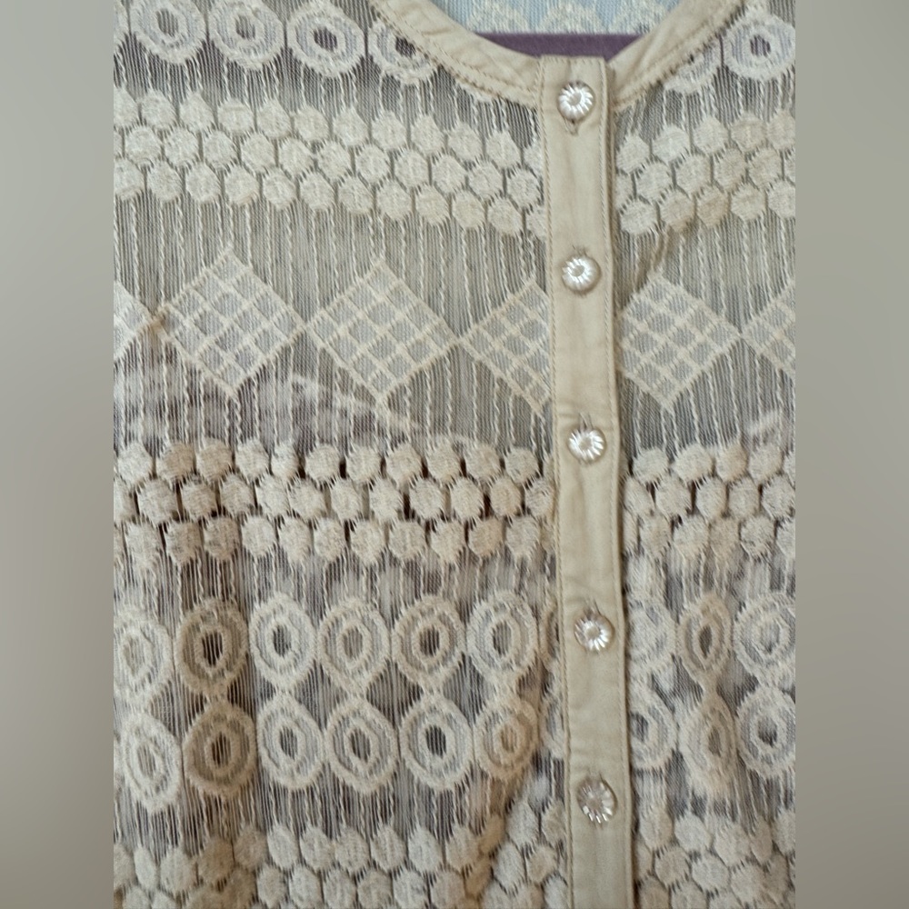 ANTHROPOLOGIE BYRON LARS BEGUILLE FLEUR DE LYS LASERCUT SHEATH DRESS LACE 12 - Picture 6 of 8